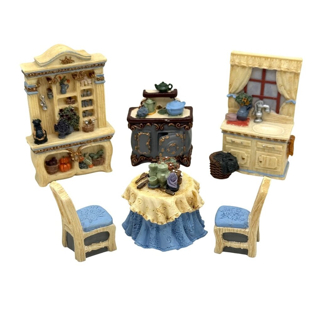 2001 Miniature Victorian Memories Kitchen 6 Pc. Set By Avon